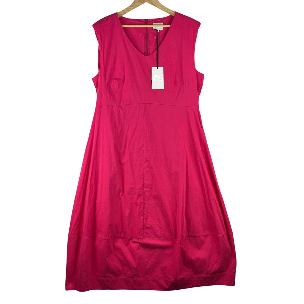 Foil Bubbles Time Trapeze Dress Midi Sheath Womens 14 Peony Pink NWT New Zealand